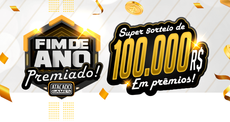 Concorra a vales-compras de até 15 mil reais no fim de ano premiado da Atacado Games!